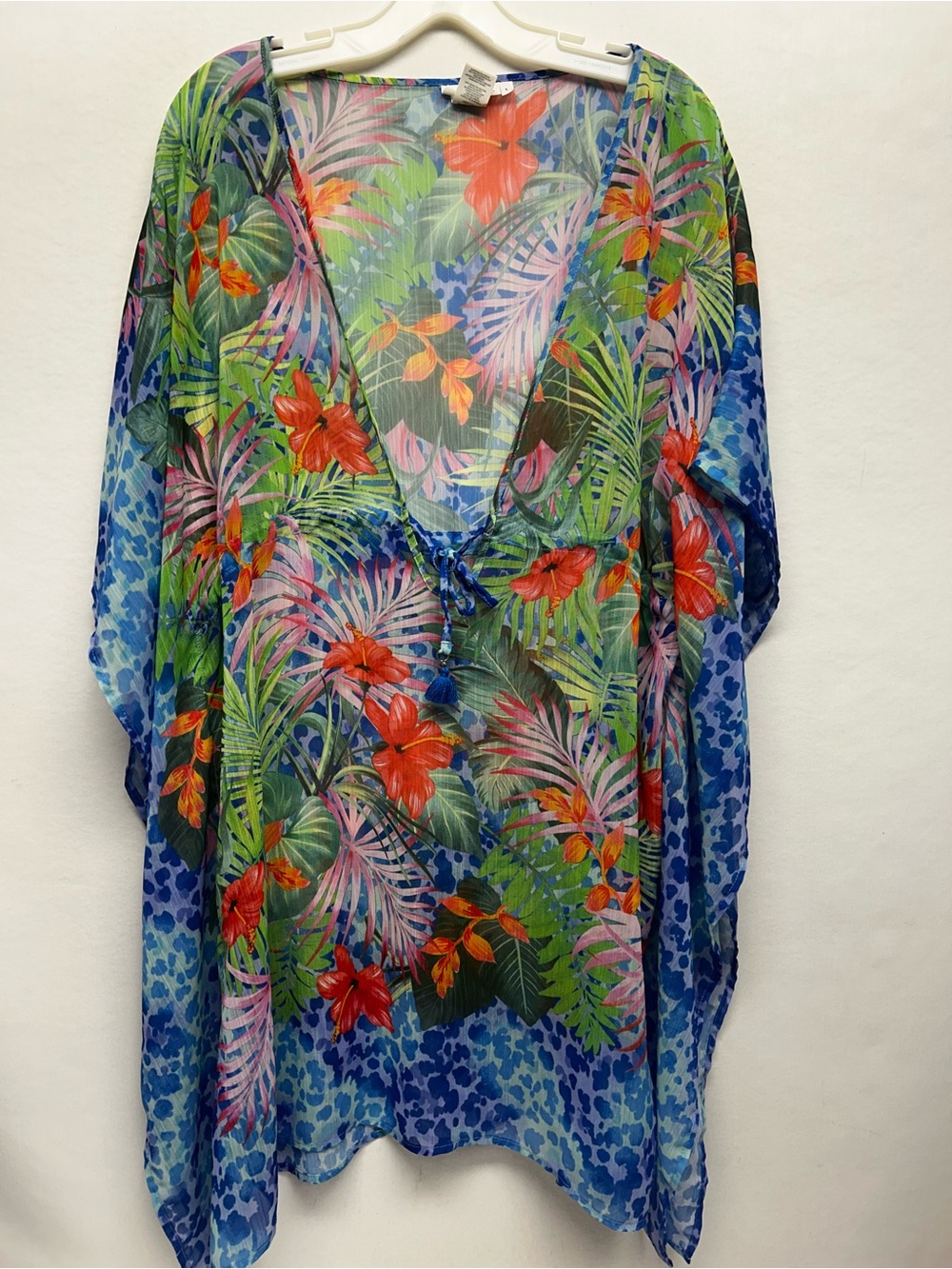 Bleu Rod Beattie Blue Tropical Floral Swim Cover-Up - Picture 2 of 12